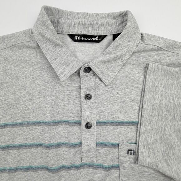 Travis Mathew Other - TravisMathew Gray Striped Polo Shirt Large Casual Golf
